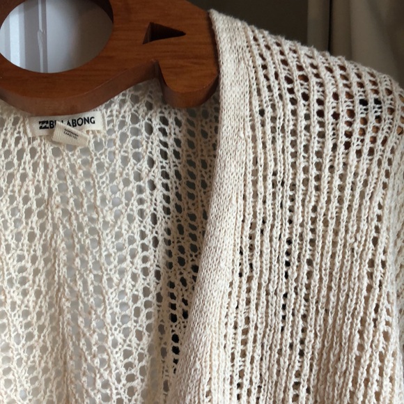 Billabong Sweet Bliss Cream Crochet Cross Front Sweater - Picture 5 of 7